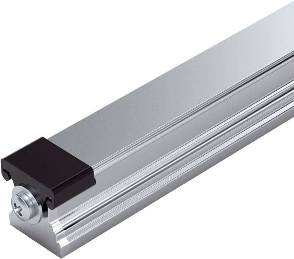 Guia linear com fita e caps de plástico Bosch Rexroth
